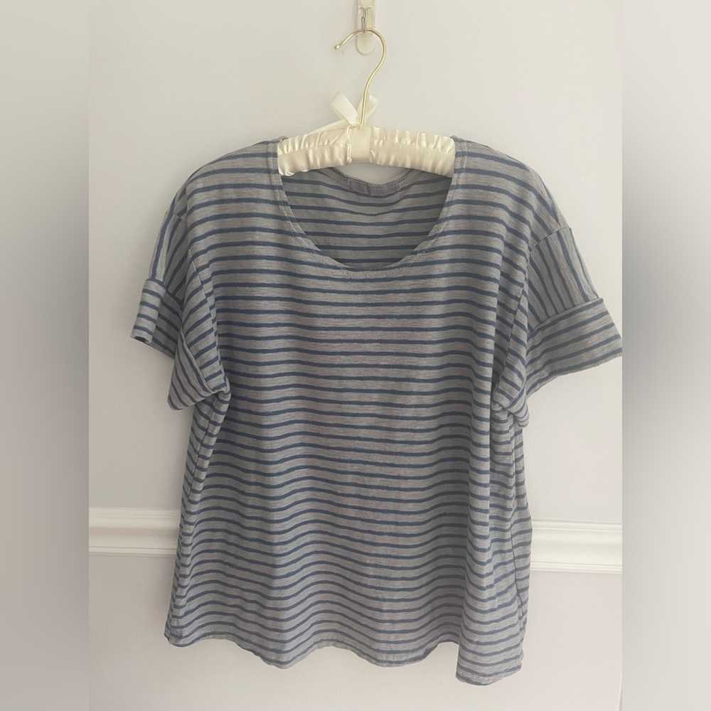 Cut Loose women’s t shirt stripes Size S oversized linen blend quality fabric